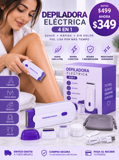 Depiladora Eléctrica YESS 4 en 1- Piel suave fácilmente