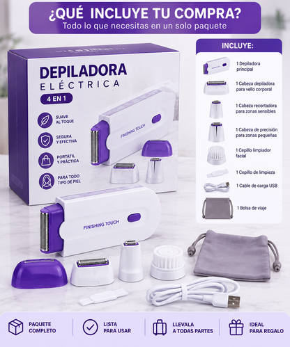 Depiladora Eléctrica YESS 4 en 1- Piel suave fácilmente